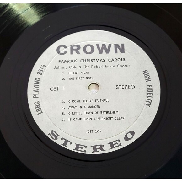 Johnny Cole & Robert Evans Chorus LP - Famous Christmas Carols - Crown Stereo - Picture 3 of 4